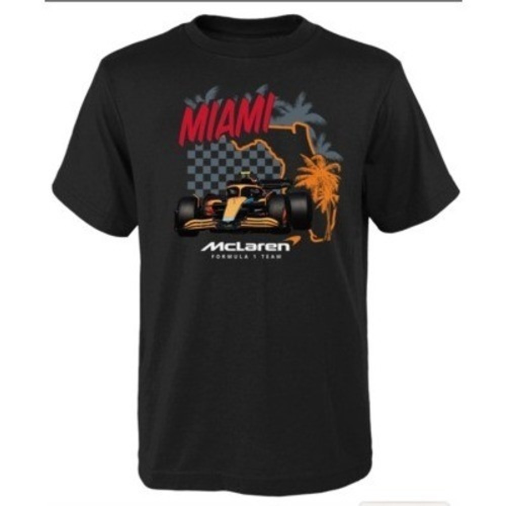 McLaren Miami‎ Formula 1 Team Mens Black Graphic Tee Shirt XLarge NEW